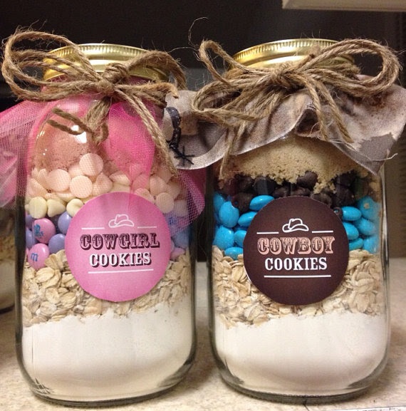 Cowgirl Cookie Mason Jar Mix - Quart Size - Baby Shower Ideas - Themes - Games