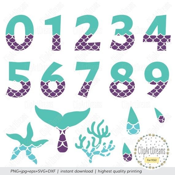 Download Free 244 Mermaid Number 7 Svg SVG PNG EPS DXF File for Cricut, Silhouette and Other Machine