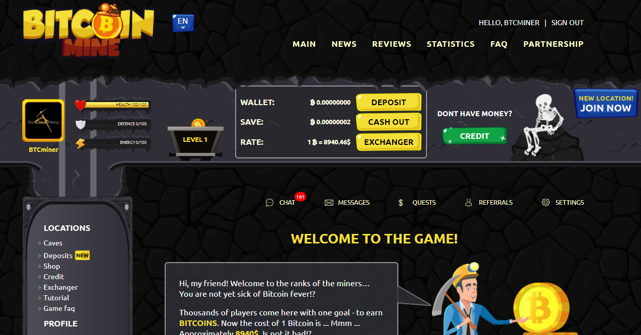 Bitcoin Mine | Game