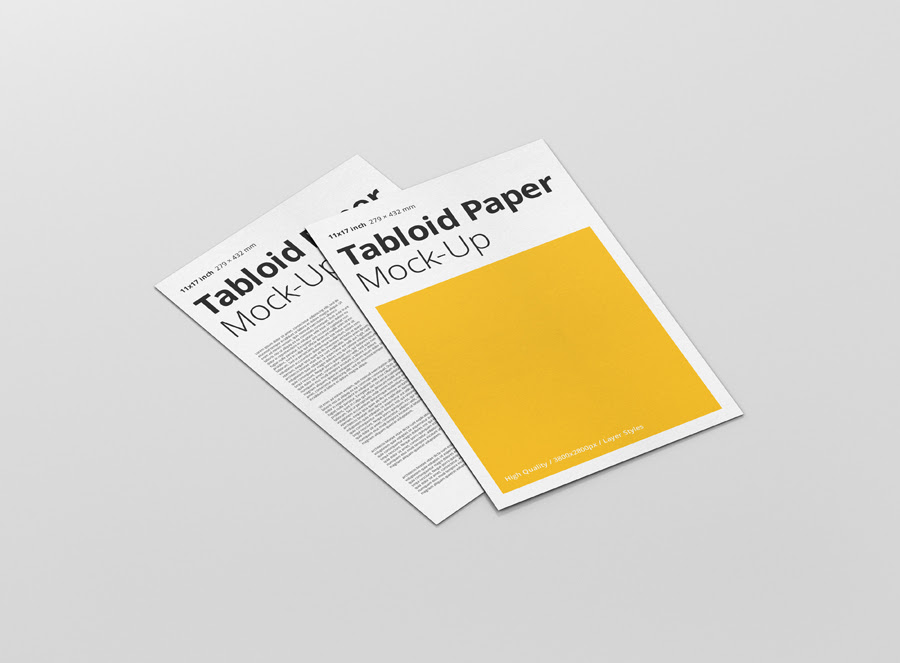 Download Tabloid Paper Mockup - Premium and Free Mockups by Viscon Design