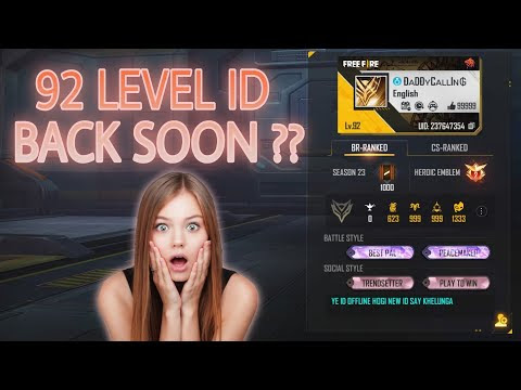 92 Level Id Back Soon ?? 😍🤯