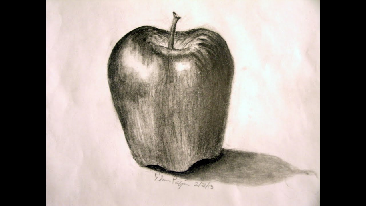 How to Draw a Realistic Apple in Pencil - YouTube