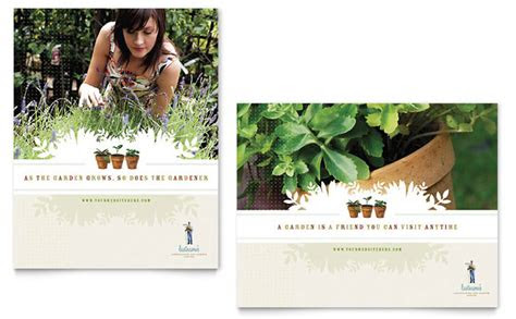 landscape garden store poster template design