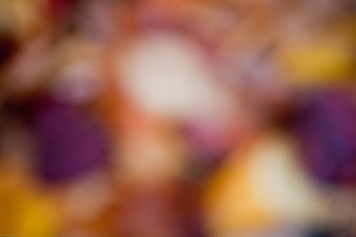 Fall leaf colors out of focus