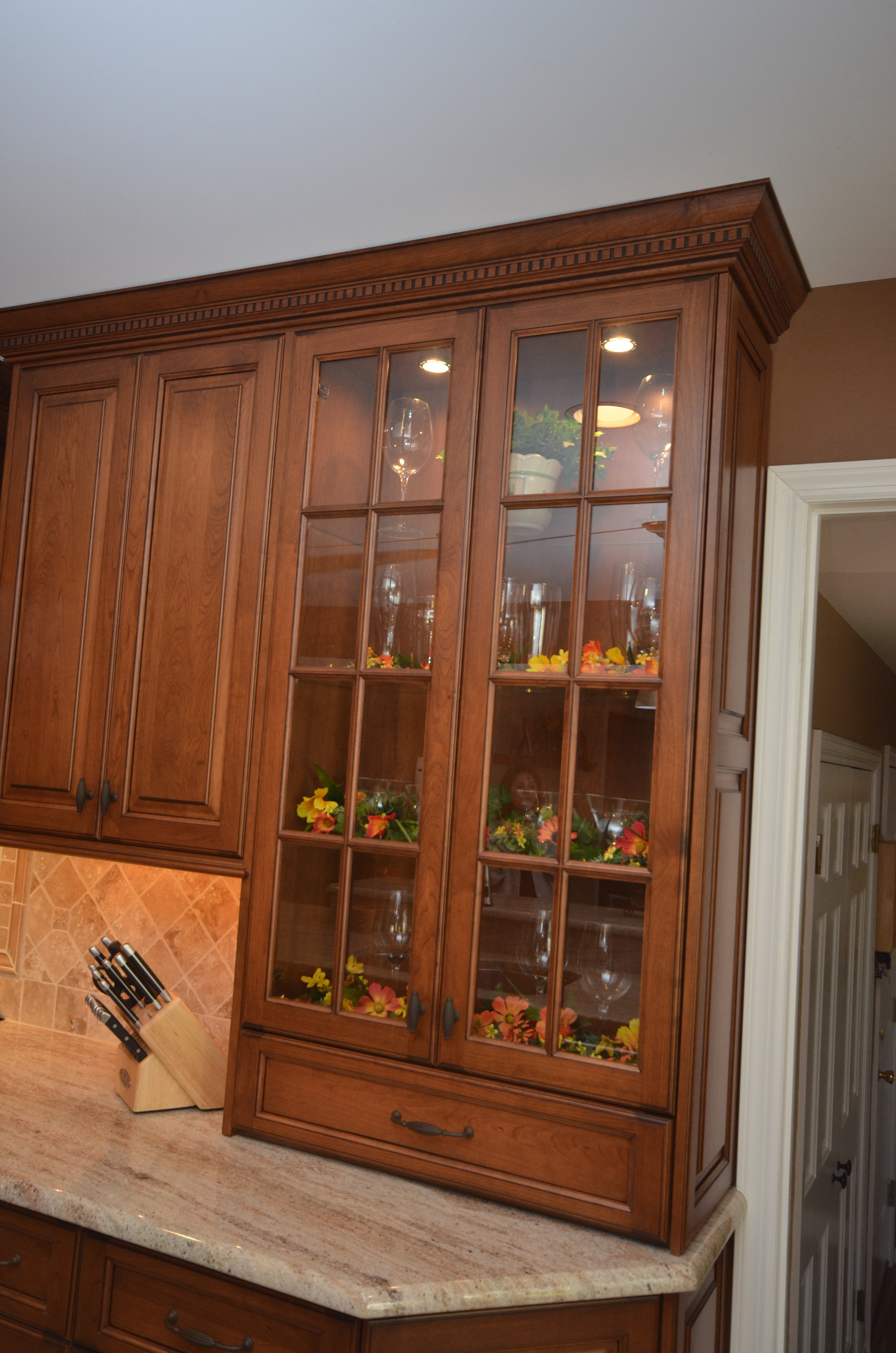 Medium Stained Wood Kitchen Holmdel NJ by Design Line Kitchens