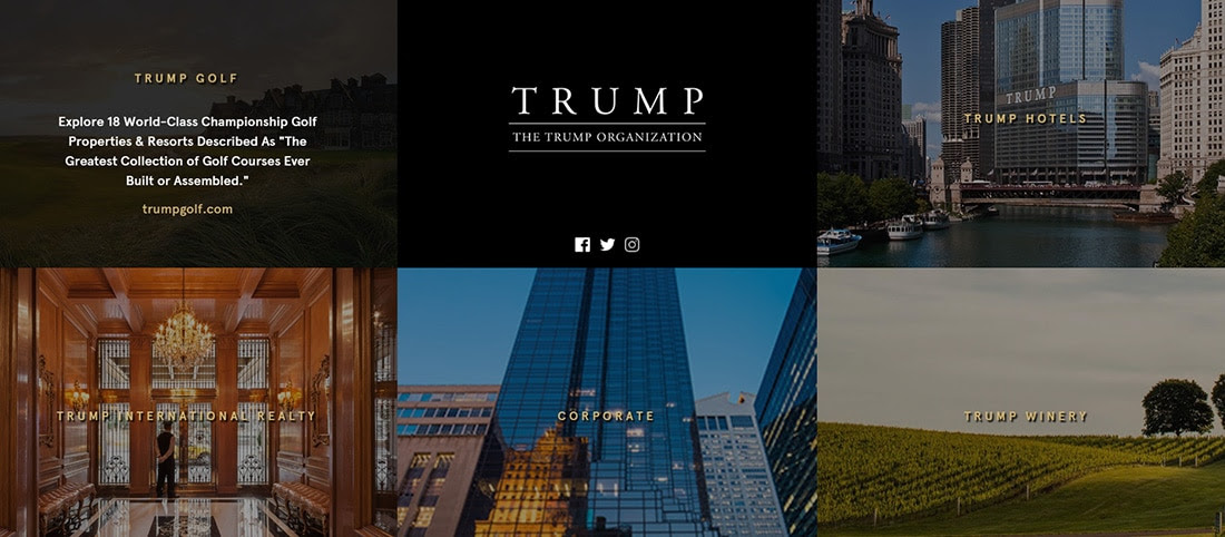 Trump Luxury Real Estate Hotel Web Designs