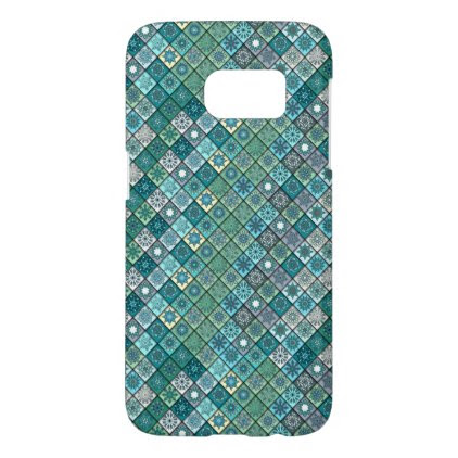 Vintage patchwork with floral mandala elements samsung galaxy s7 case