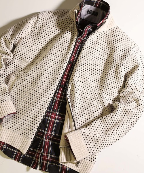 Bigi メンズビギ のファッション モール編カーディガン ニット セーター Mens Mens 12gg トップス ジップアップ