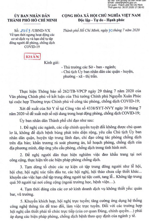 Tp Hcm Gá»­i Cong VÄn Kháº©n Tá»« 0g Ä'em Nay 31 7 Cáº¥m Tá»¥ Táº­p 30