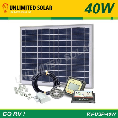 Rv Solar Power Kit 40 Watt 12 Volt - Unlimited Solar - Go Rv - USP Series On Sale