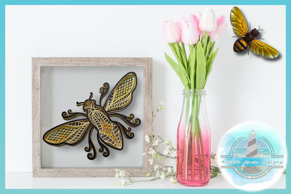 Download 3d Bee Mandala Multi Layered Mandala Svg So Fontsy