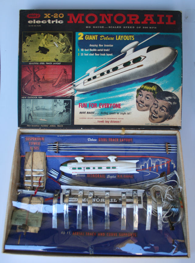 Vintage 1962 Wham-O Toy X-20 Electric Monorail HO Scale Rocket Train 