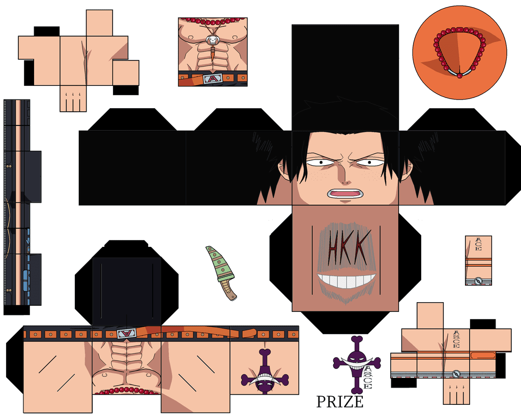 Portgas D Ace Paper Toy Free Printable Papercraft Templates