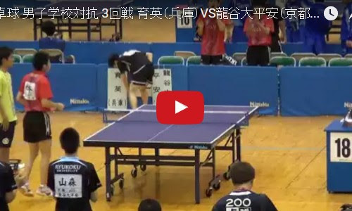 卓球 育英 兵庫 Vs龍谷大平安 京都 ３回戦 インターハイ16 卓球動画 男子