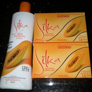 Amazon.com : Silka Papaya Soap & Lotion Set Natural Herbal ...