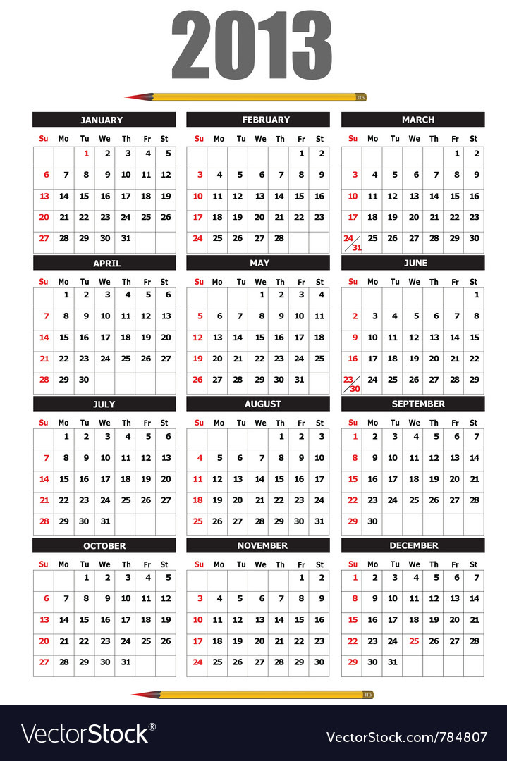 2013 Calendar on Calendar 2013 Vector 784807 By Leonido