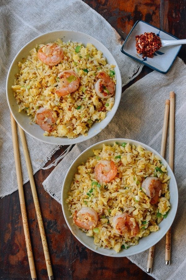 Ginger Garlic Shrimp Fried Rice, by thewoksoflife.com