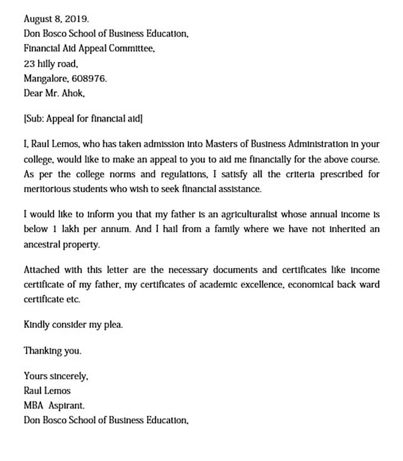 What to Know About Financial Aid Appeal Letter Template ...
