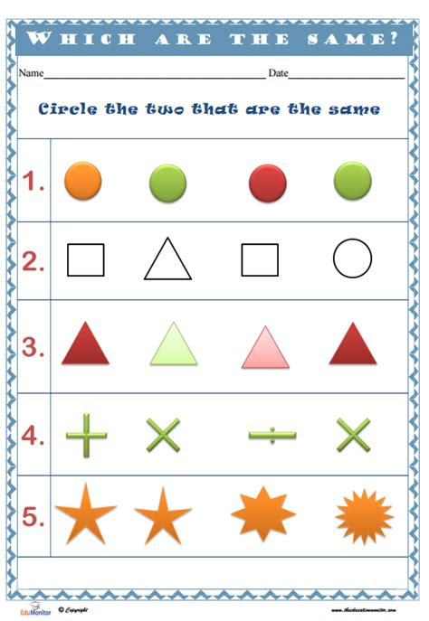  preschool shapes worksheets printables edumonitor