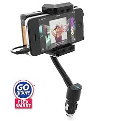GOgroove FlexSMART Advanced Car Mount System with NEW Signal Intensifying FM Transmitter and USB Charging Port for ATandT and Verizon Apple iPhone 4G ,3GS , 3G / iPod touch , nano , classic (NEWEST and PREVIOUS Generations)