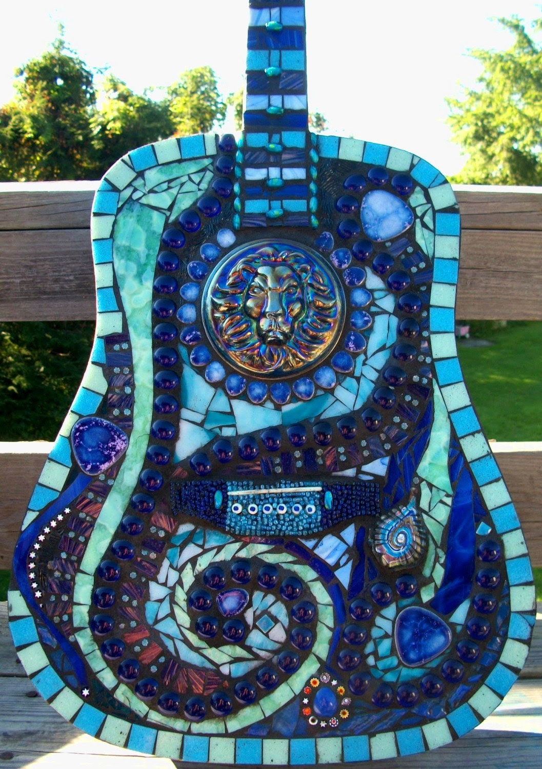 Stained Glass Mosaic Blues Guitar