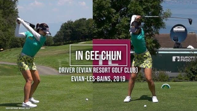 原英莉花プロのスイング ドライバーショット 後方 正面アングル スロー再生あり 高画質 ゴルフの動画