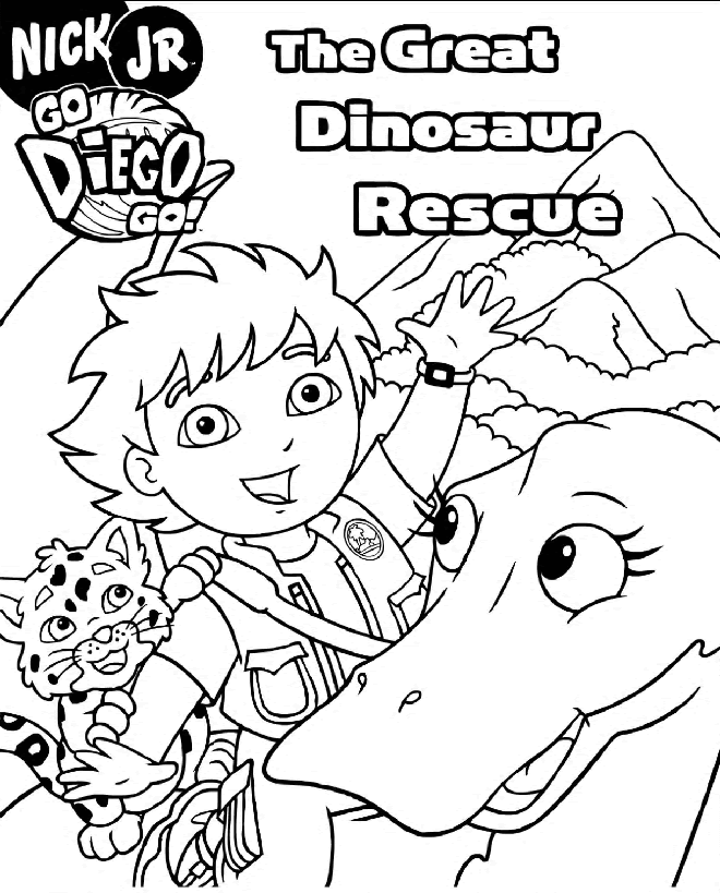 Diego En Baby Jaguar Samen Op 1 Kleurplaat Clip Art Cute