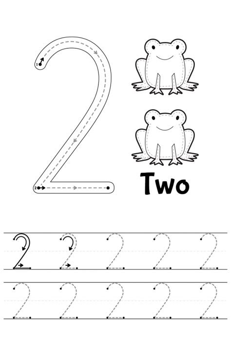  number 2 tracing worksheets easy kindergarten math free kindergarten