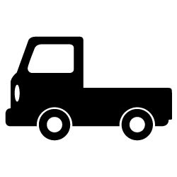 黒い自動車軽トラック７ 車の無料イラストc28