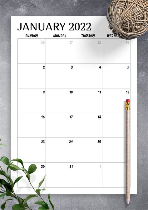  printable month calendars