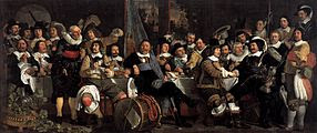 Bartholomeus van der Helst - Celebration of the Peace of Münster, 1648, at the Crossbowmen's Headquarters - WGA11339.jpg
