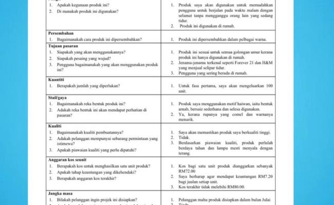 Borang kajian keperluan pelanggan bahagian a : Borang Projek Brief Kumpulan 1 Docx Tajuk Beg Otosection