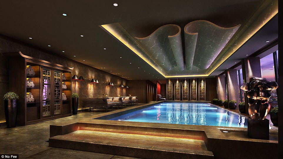 While day time use will be reserved for guests, members of the public will be able to see the pool when they visit the hotel's Gong bar from 8.30pm