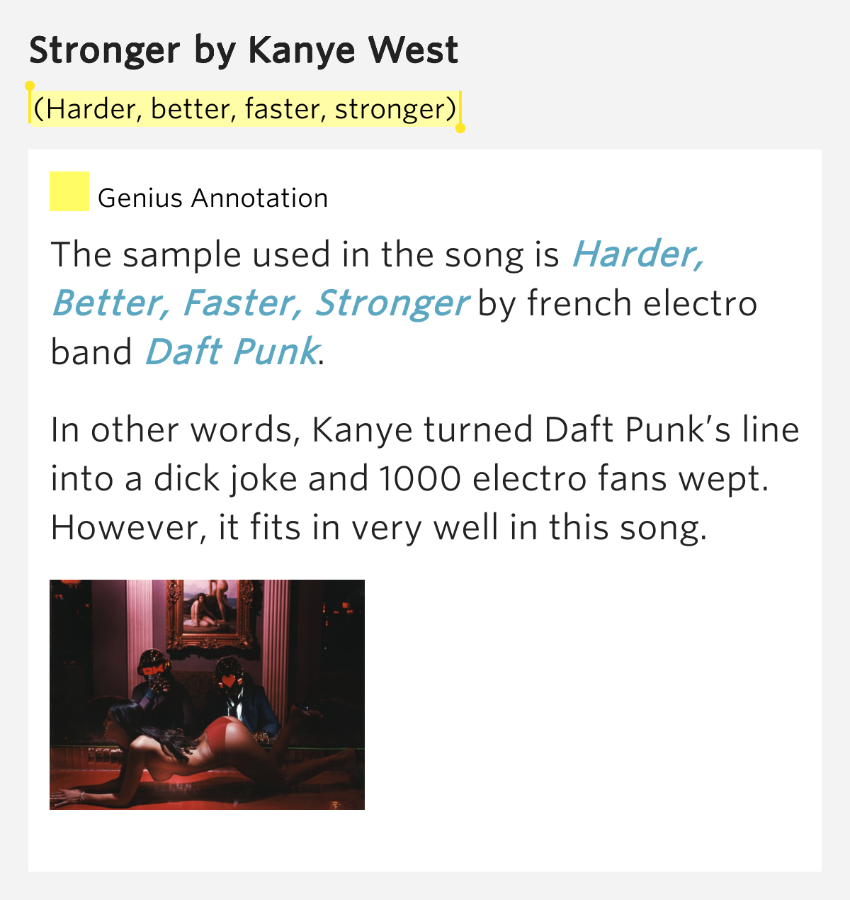 (Harder, better, faster, stronger) - Stronger by Kanye West