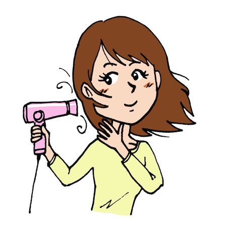 ドライヤーをかける髪を乾かす女性 無料イラスト配布サイトマンガトップ
