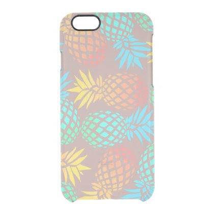 summer tropical colorful pineapple pattern clear iPhone 6/6S case