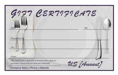  restaurant gift certificate