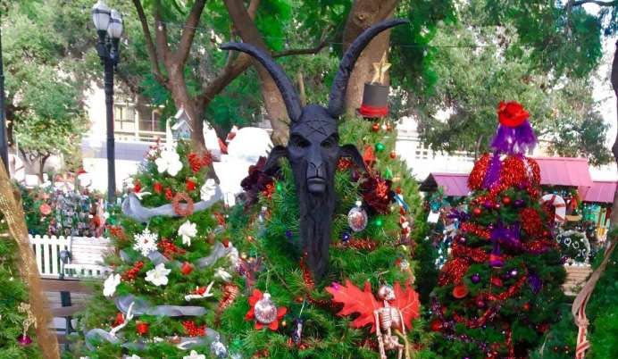 Christmas is under attack: vandals steal Satanic Temple's tree-topper from San Jose's Christmas in the Park event