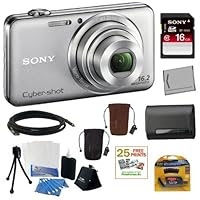 Sony Cyber-shot DSC-WX50 16.2MP Digital Camera with 5x Optical Zoom and 2.7-inch LCD in Silver + Sony 16GB Class 10 Memory Card + Sony Camera Case + Replacement NP-BN1 Battery + Mini HDMI Cable + Accessory Kit