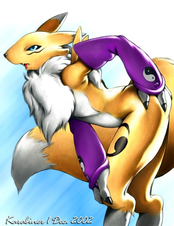 furry renamon smile tail