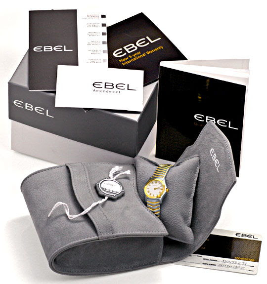 Originalfoto NEUE EBEL CLASSIC WAVE MINI DAMENUHR STAHLGOLD Q TOPUHR
