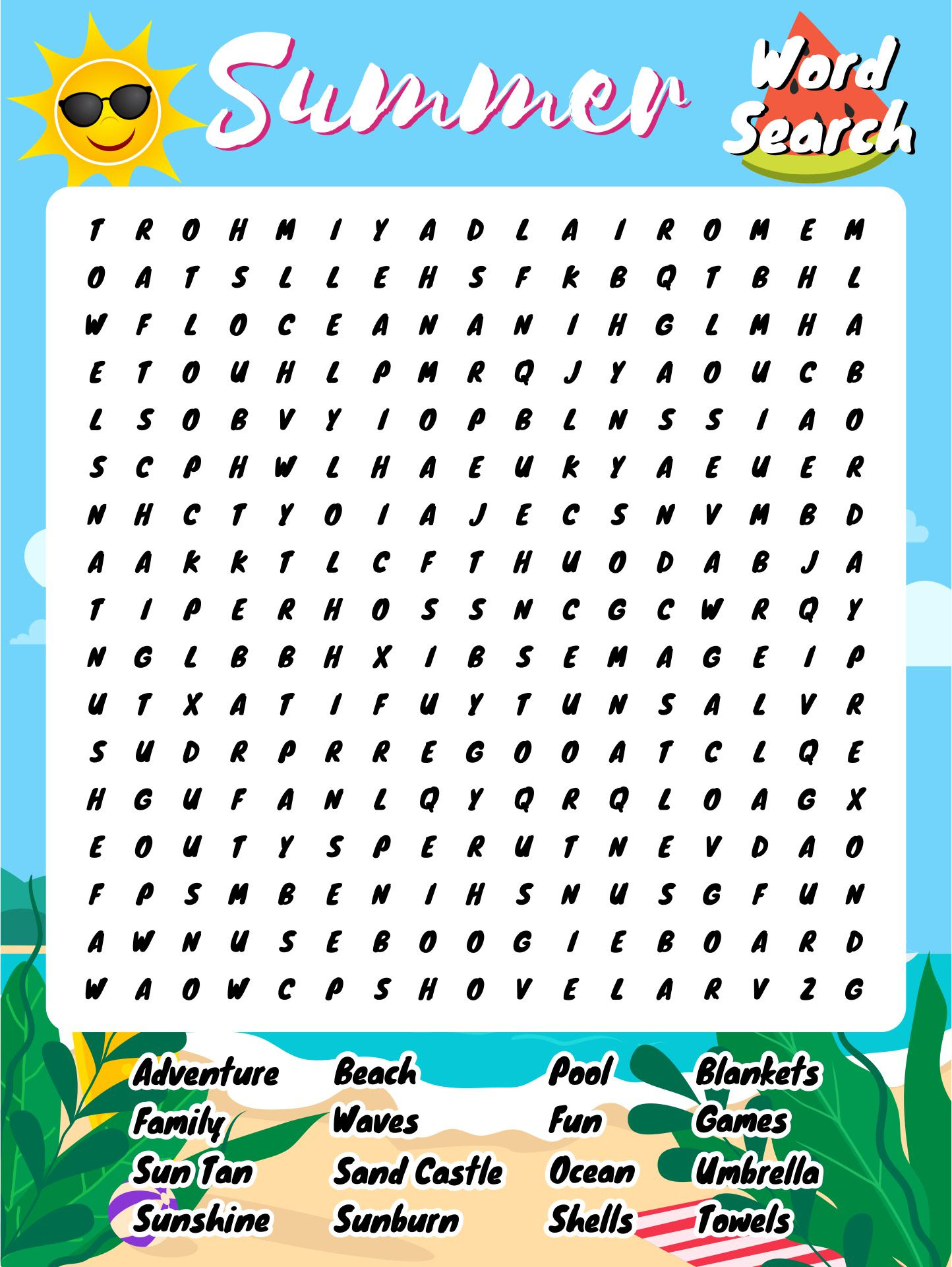 4 best images of summer vacation printable worksheets