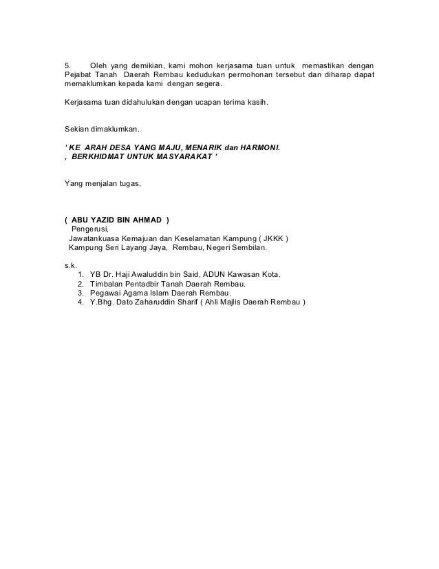 Contoh Surat Rasmi Kepada Majlis Perbandaran - Forex Typo