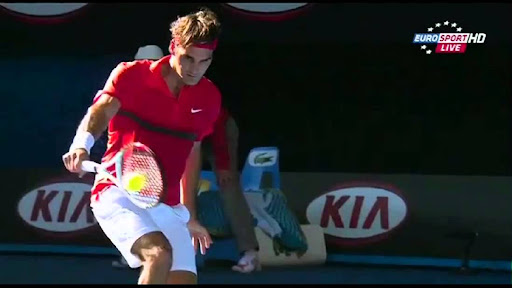 View Federer Serve Slow Motion From Behind PNG