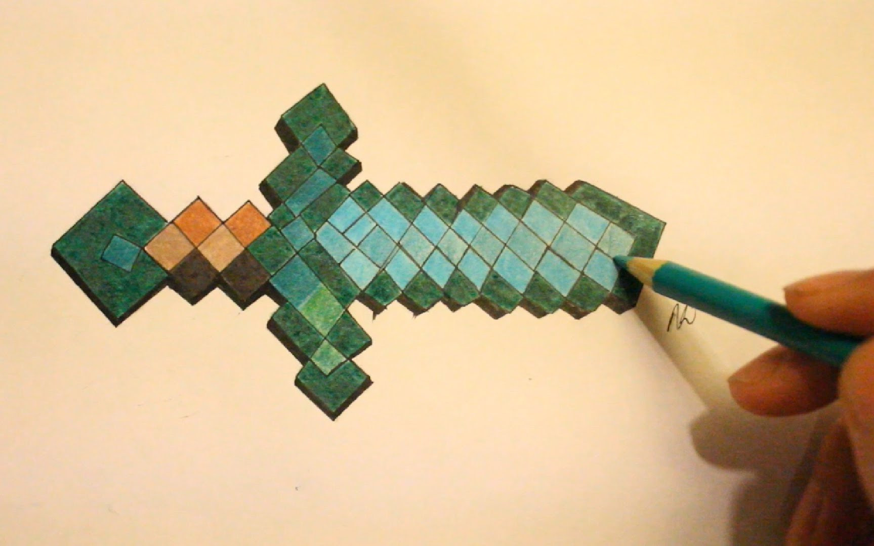Minecraft Steve With Diamond Sword