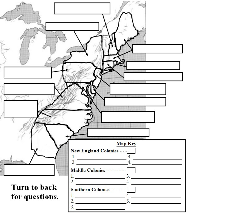 13 Colonies Map
