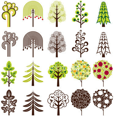 clip art tree. On White,Vector,Clip Art