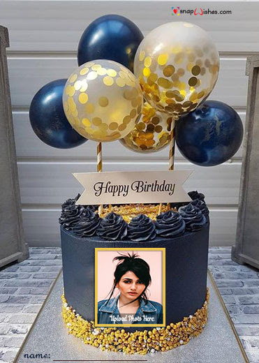 Happy Birthday Chocolate Cake With Name And Photo Edit Name Photo Card Maker