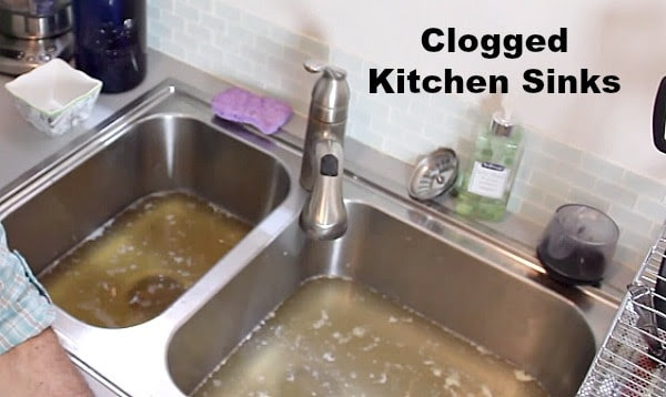 Blocked kitchen sink