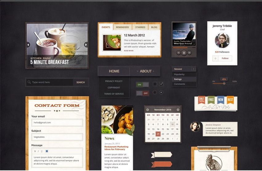 Spicy-Treats-Restaurant-UI-Kit-Free-PSD